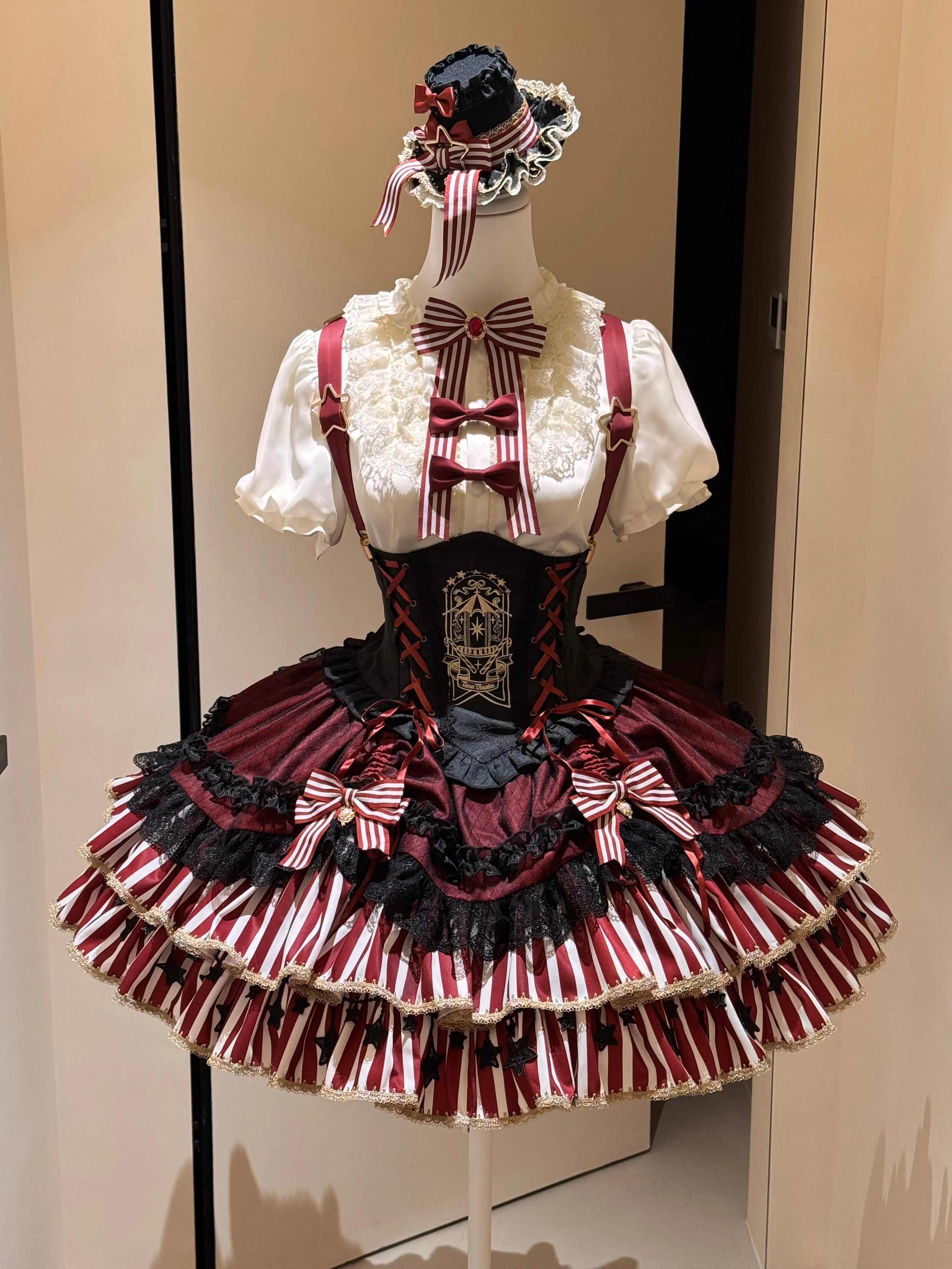 Star Track Academy Stripe Corset Gothic Lolita SK Dress Set - image 2