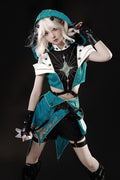 Traveler's Outfit Ouji Hooded Top and Shorts Set in Blue and Green - image 1
