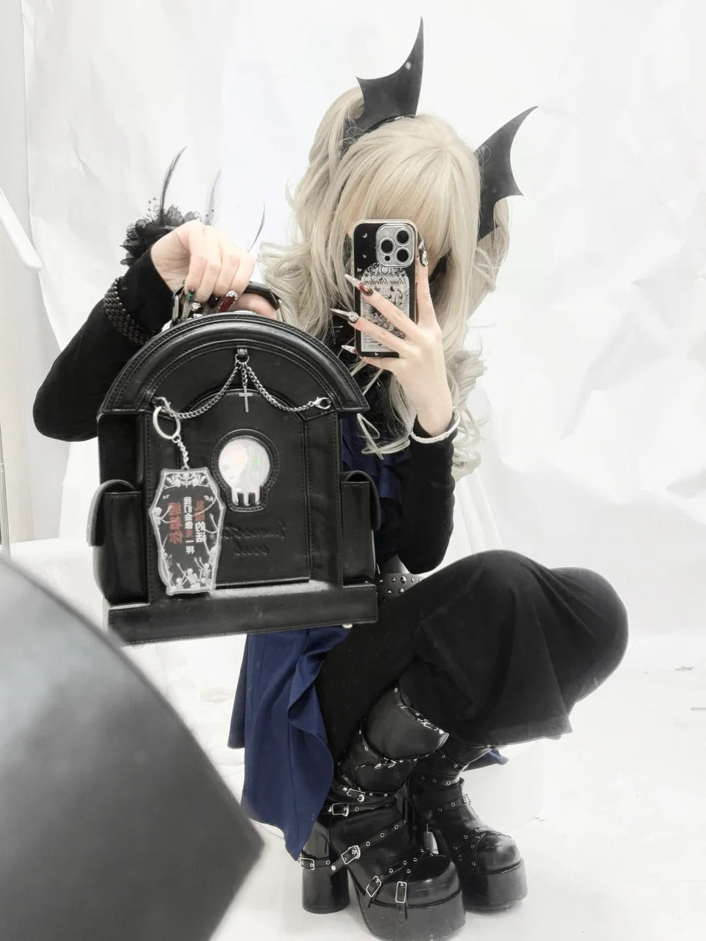 Skull Tombstone - Gothic Ita Shoulder Bag - image 8