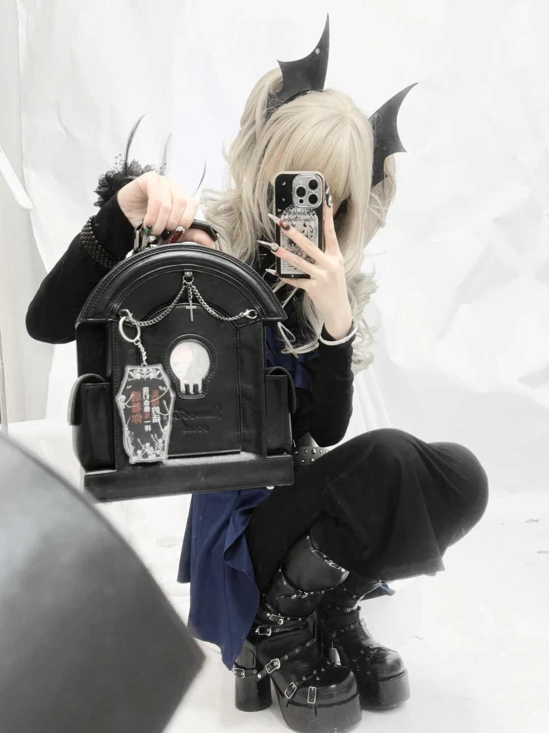 Skull Tombstone - Gothic Ita Shoulder Bag - image 8