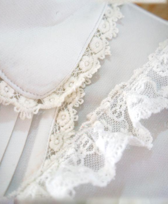 Elegant Lace-Up Back Lolita Blouse - image 8