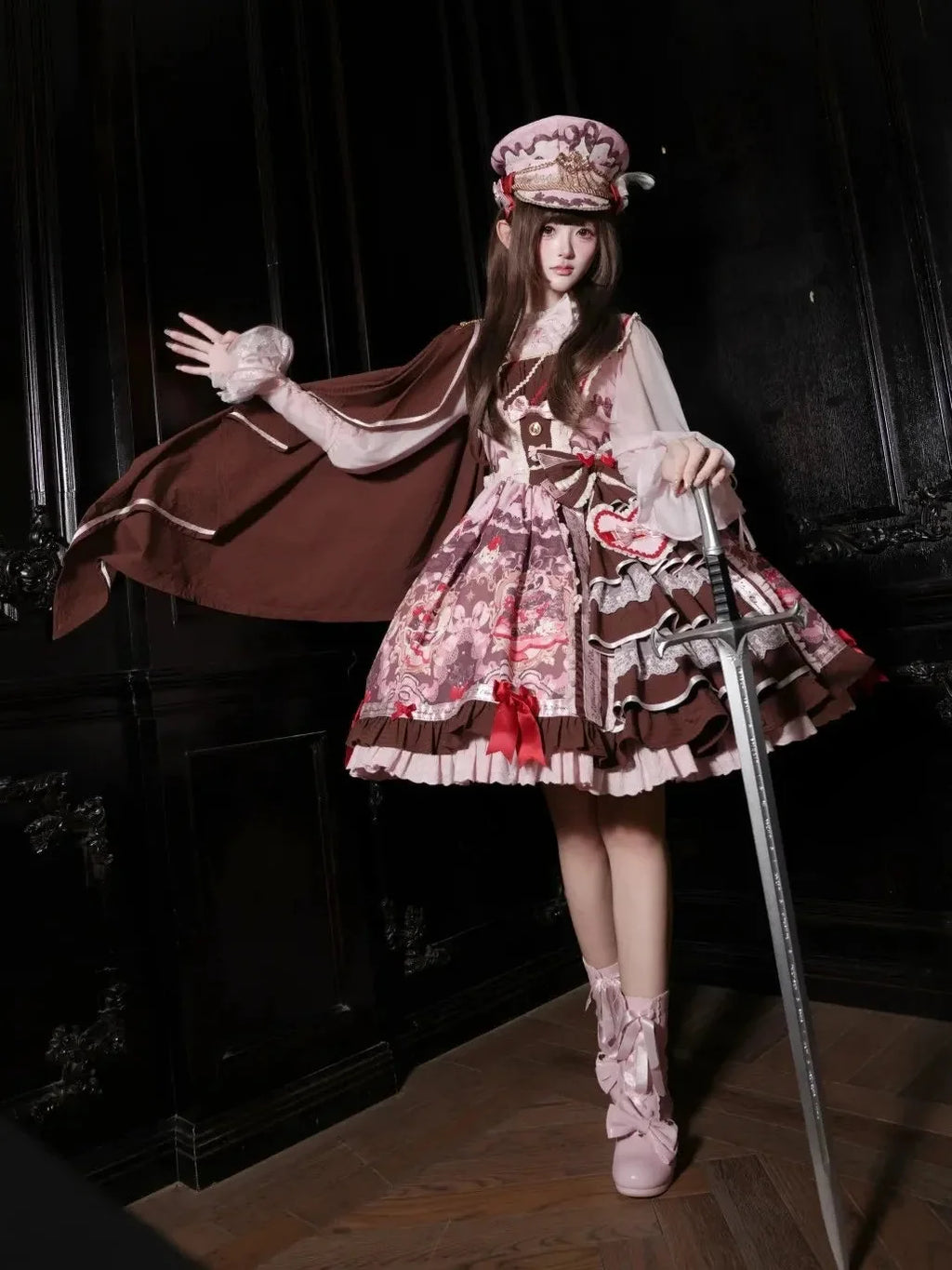 Royal Princess Chocolate Sweet Military Lolita JSK and Accessories - image 2