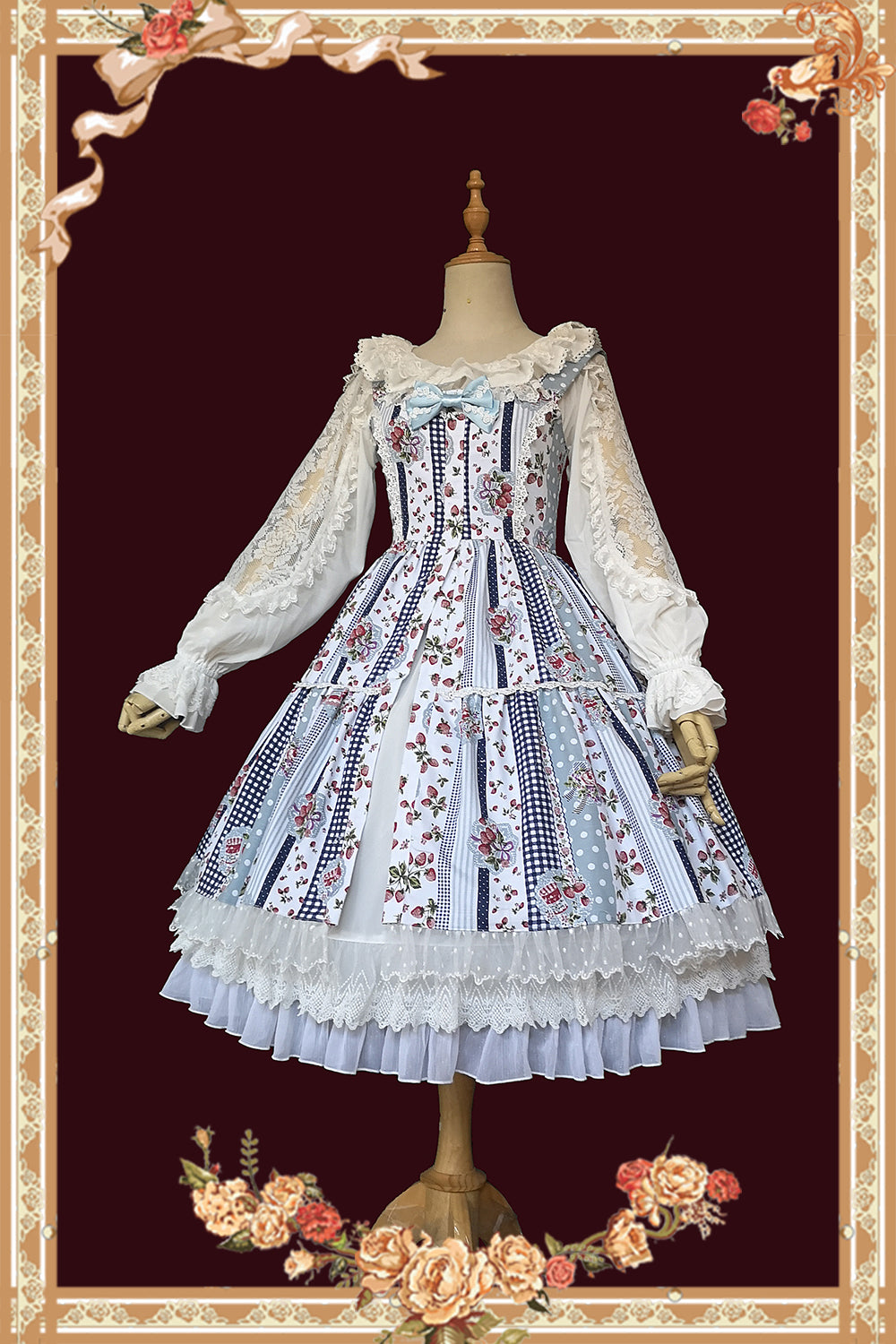Strawberry Plaid - Sweet Lolita JSK Dress - image 2