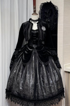 Gothic Cathedral Velvet Lace Corset Lolita JSK and Jacket Set - image 9