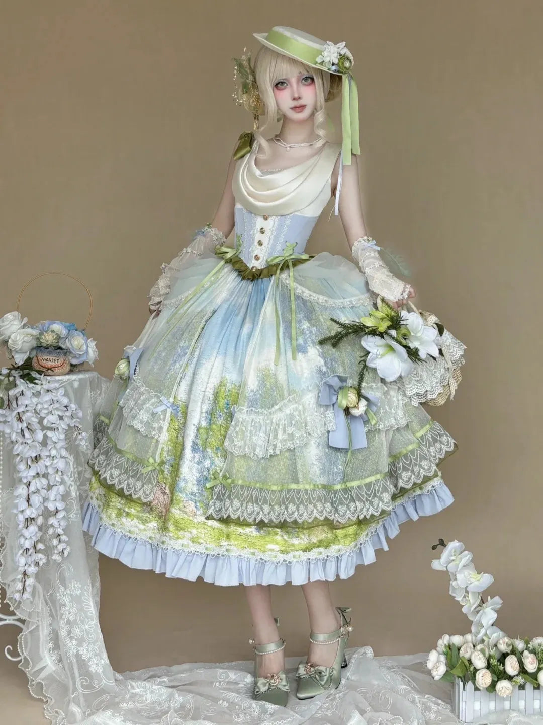 Giverny Spring Day - Elegant Fairy Lolita JSK Collection - image 6
