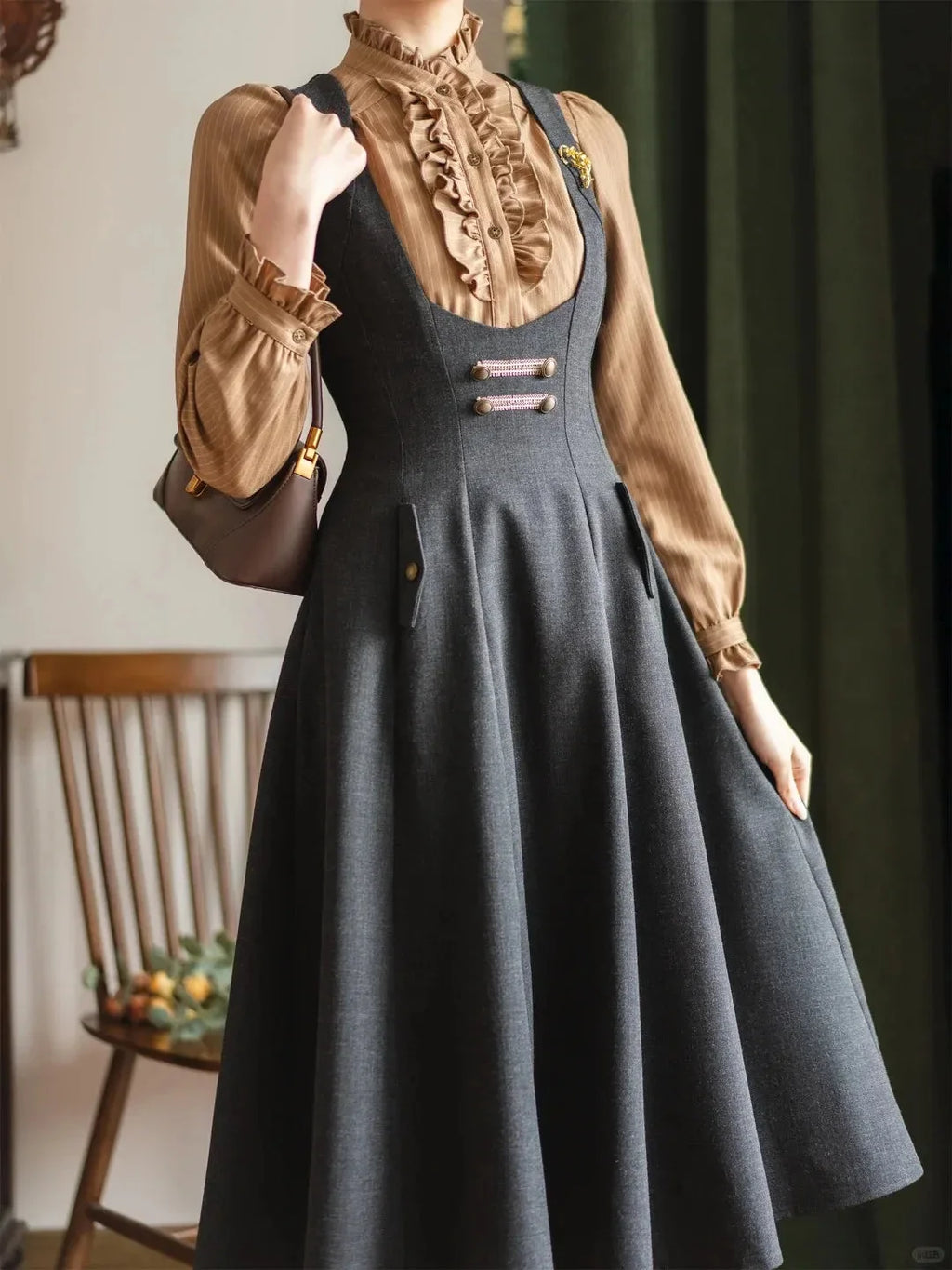 Forest Corridor 10-Panel Bustier Waist-Cinching Lolita JSK - image 11