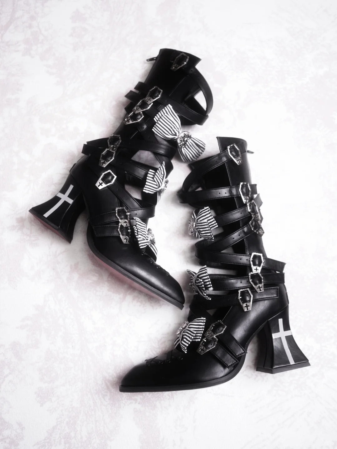 Moon Crow - Gothic Lace-Up Half-Cutout Boots - image 15