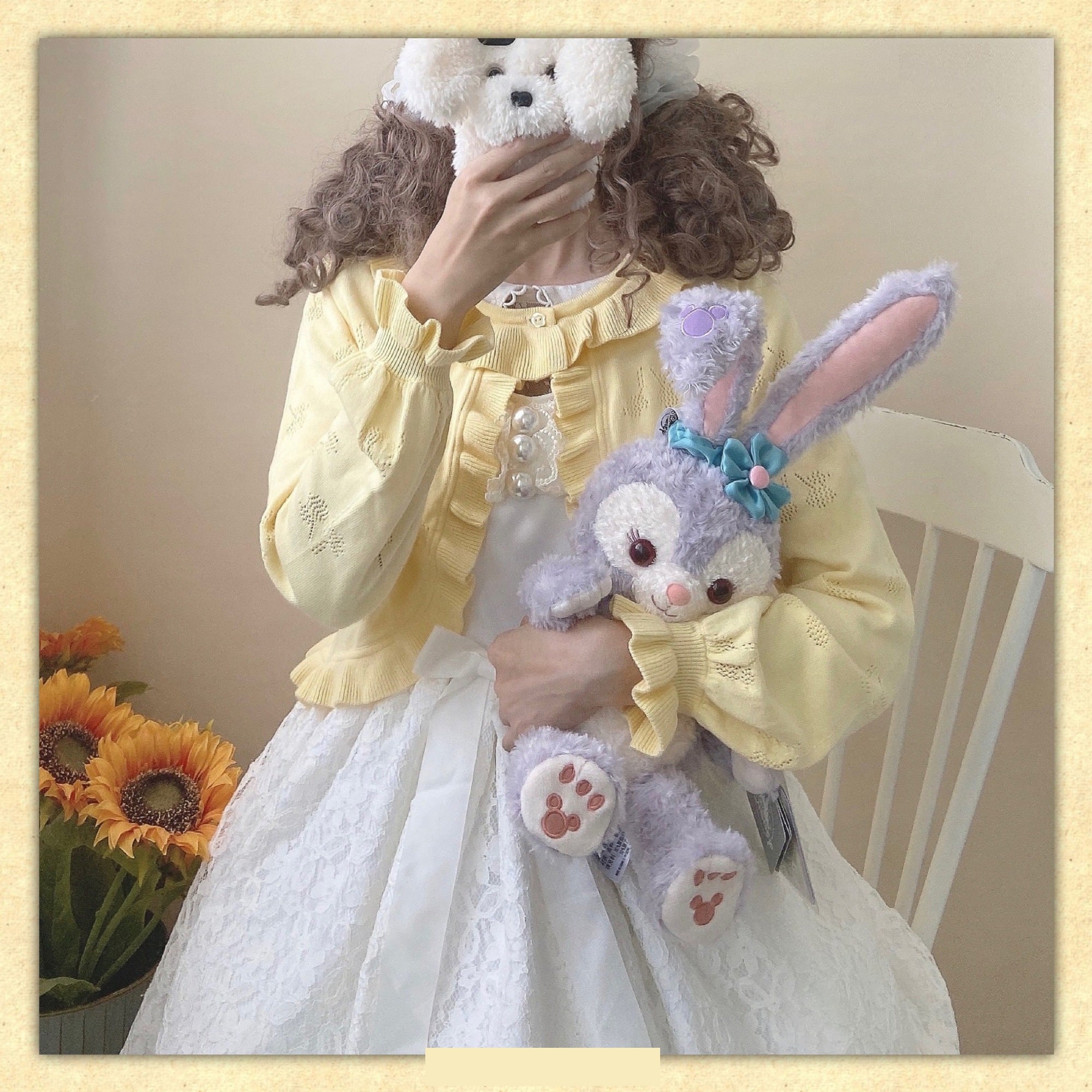 Sweet Lolita Long-Sleeved Cotton Cardigan - image 1
