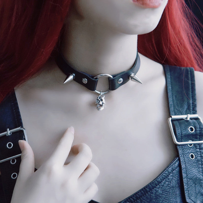 Gothic Lolita Cross Leather Choker - image 7