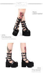 Gothic Lolita Punk Platform Boots Sandals - image 9