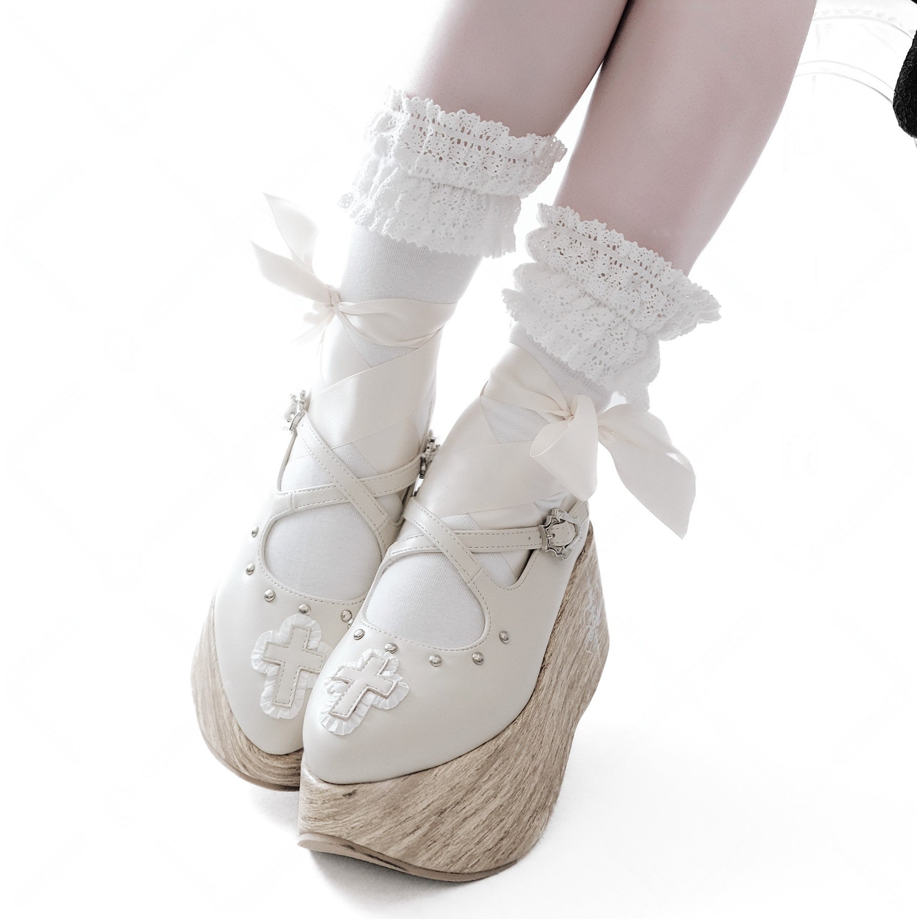 Puppet Lullaby - Gothic Cross Rocking Horse Platform Shoes - image 15