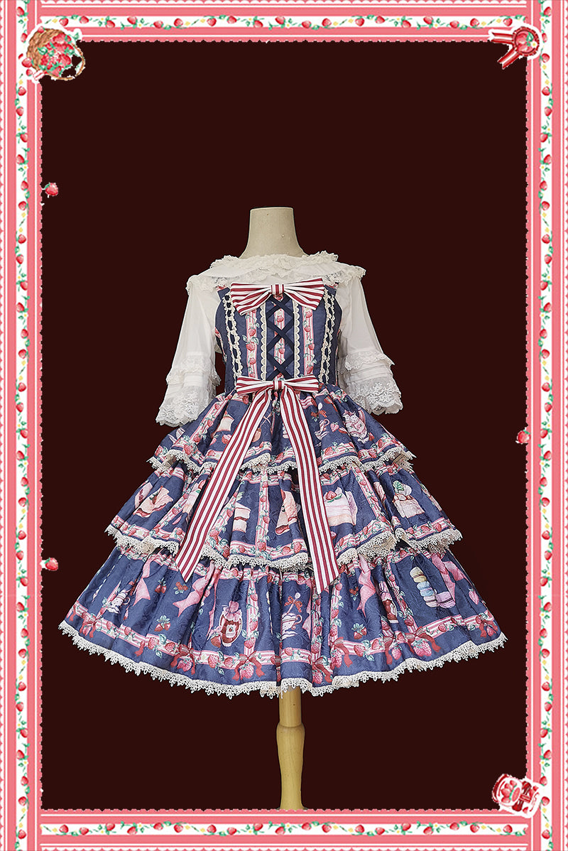 Strawberry Tea - Tiered Ruffles Lolita JSK - image 2