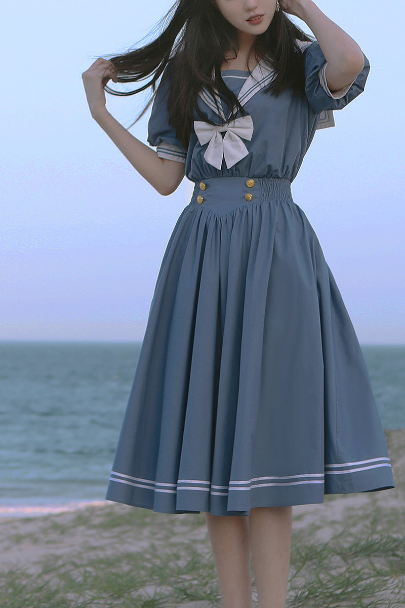 Sea and Wind - Retro Sailor Lolita OP Dress Version 1.0 - image 5