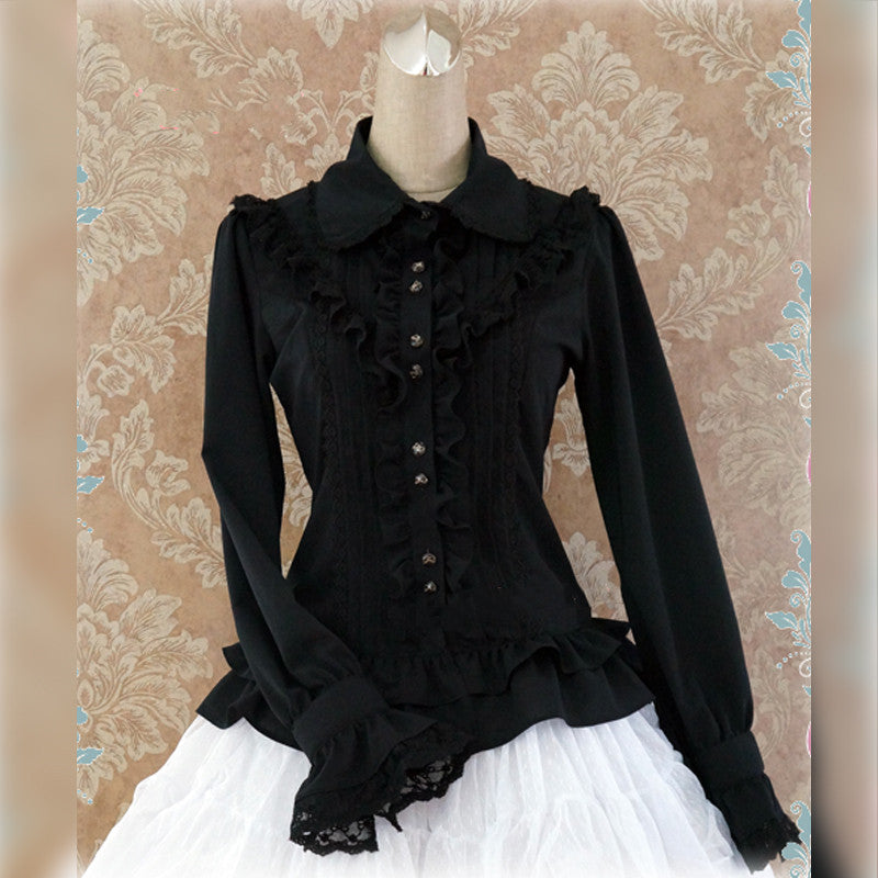 Elegant Lace-Up Back Lolita Blouse - image 2