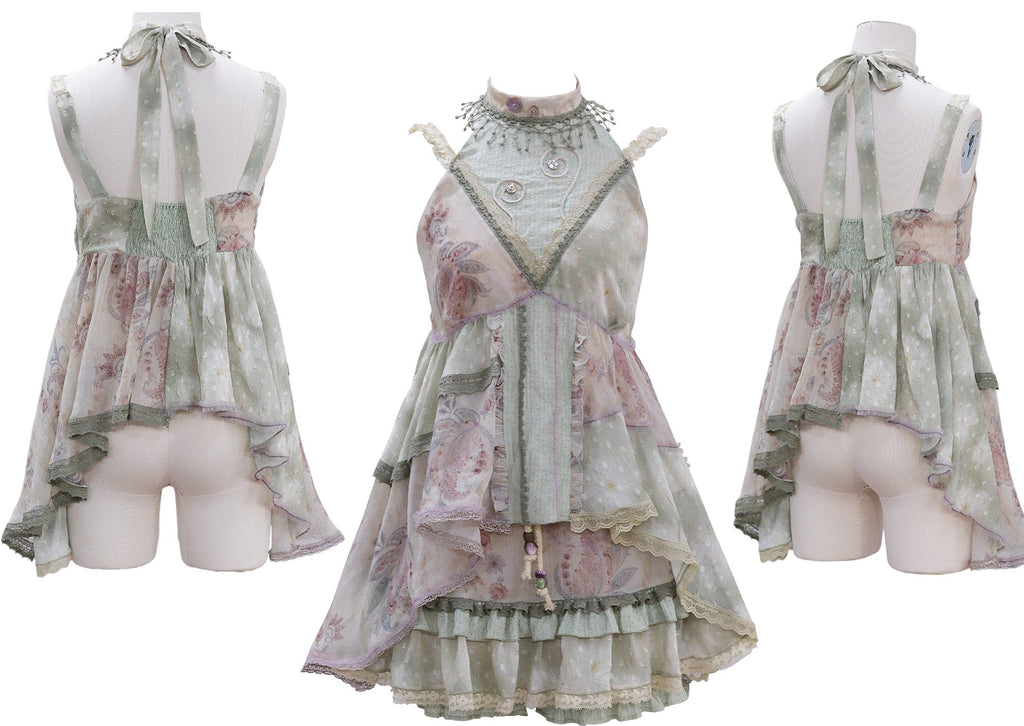 Creeping Vines - Floral Halter Top and Skirt - image 7