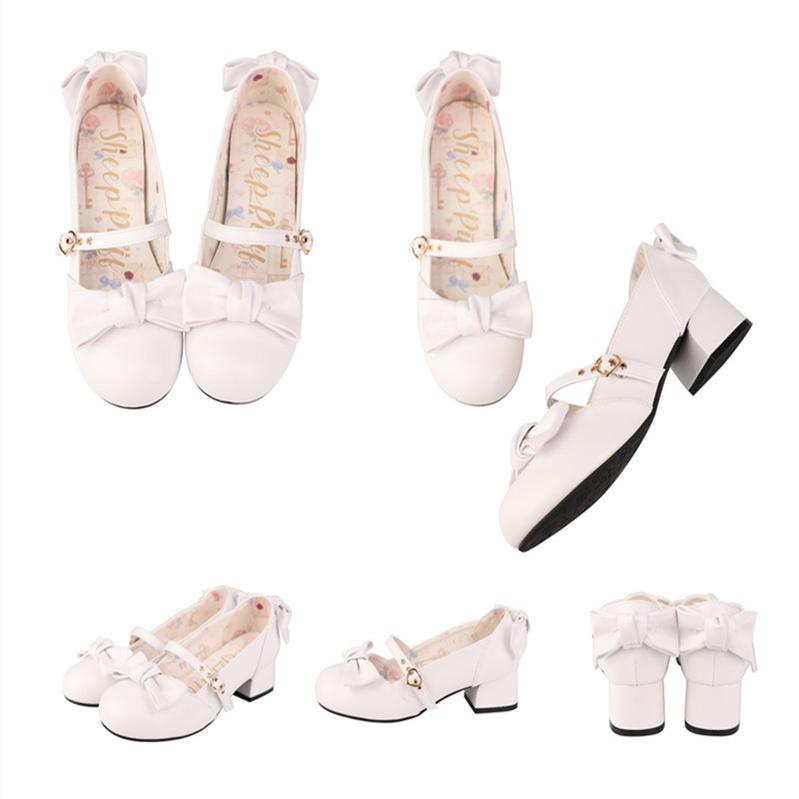 Elegant Lolita Bownot Retro High Heel Shoes - image 17