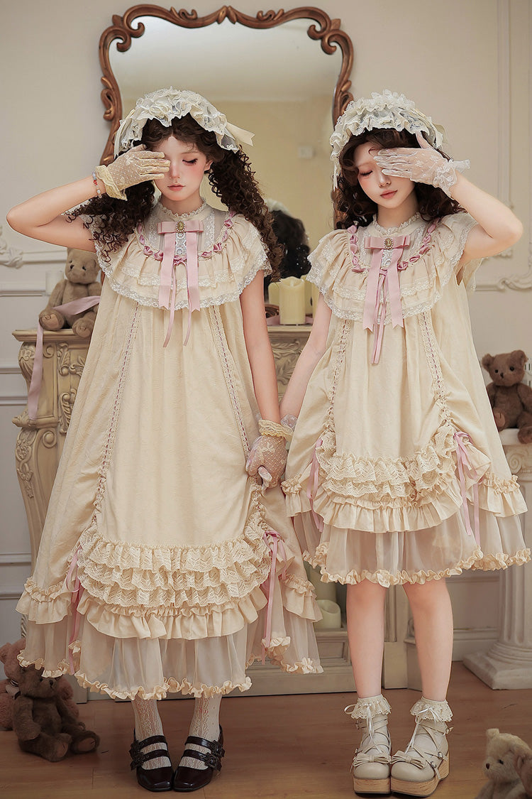Lily's Dream - Apricot Sweet Lolita Dress, Short and Long Versions - image 13