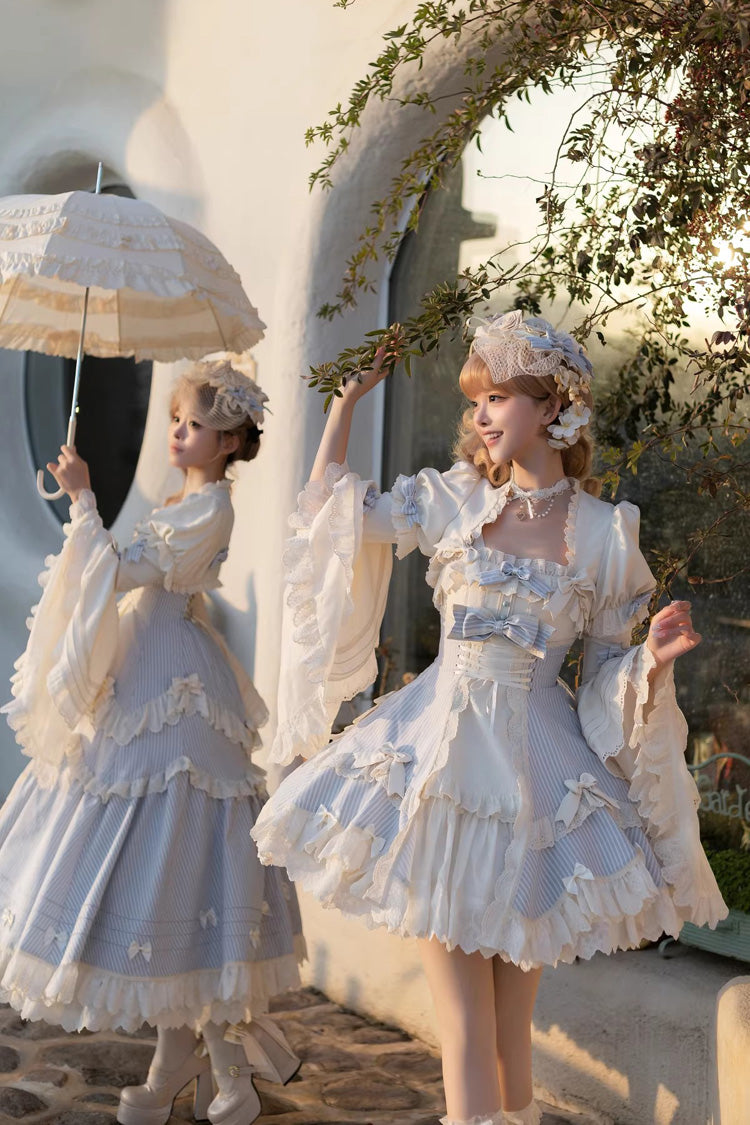 Letter Paper - Long Sweet Lolita JSK Dress in Blue - image 8