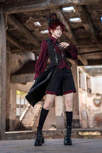 Red and Black 4.0 - Ouji Lolita Long Vest & Red Blouse - image 9