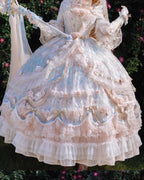 Rose Banquet Wedding Lolita OP Dress, Chiffon Tea Party Style - image 8