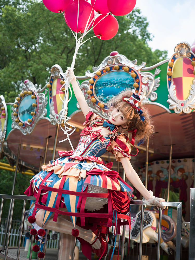 Bunny Circus Embroidery - Sweet Lolita JSK Dress and Detachable Puff Sleeves - image 15