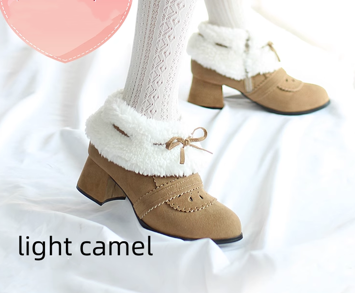 Kawaii Winter Lolita Multicolor Ankle Boots - image 7