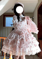 Solo Puppet Sweet Lolita OP Dress with Princess Long Sleeves - image 2