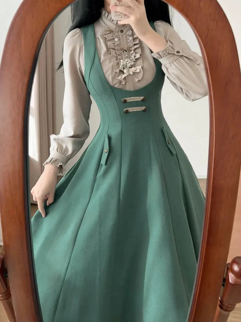Forest Corridor 10-Panel Bustier Waist-Cinching Lolita JSK - image 9