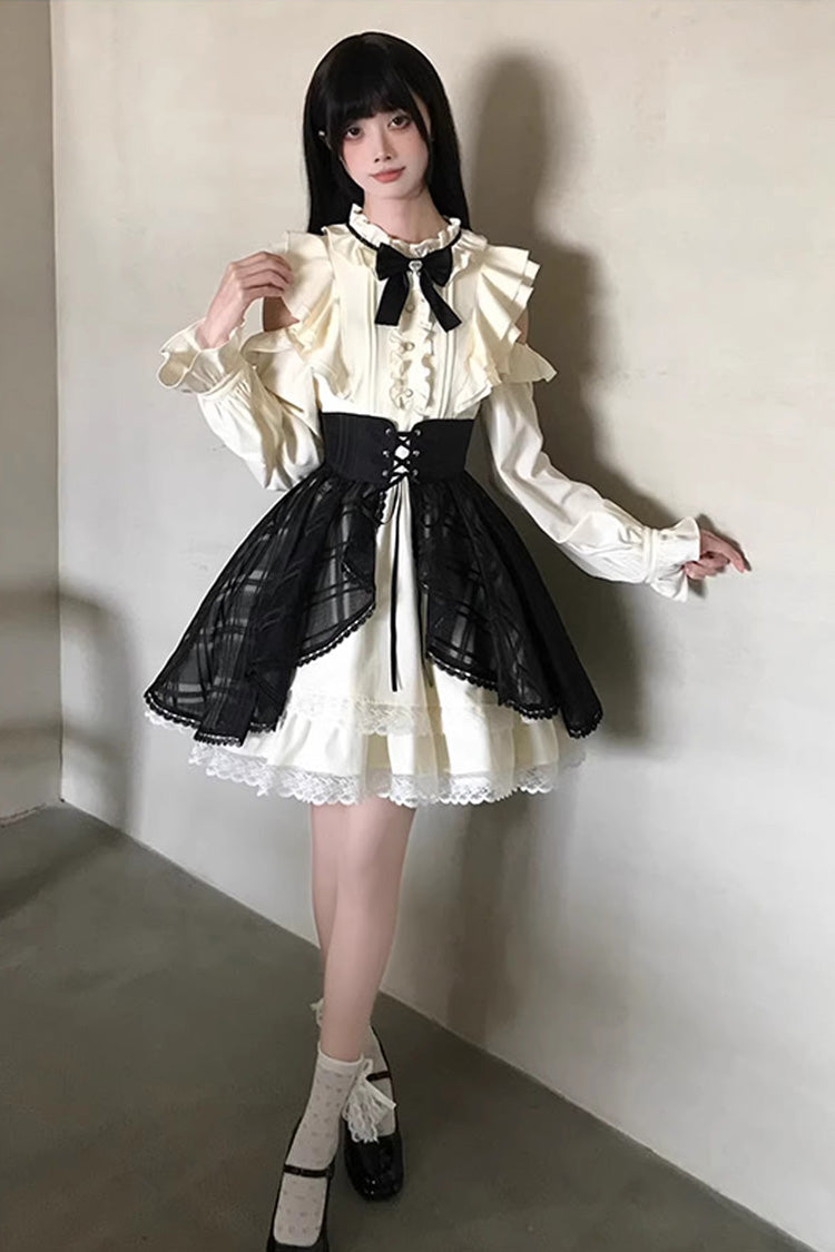 Dark Chocolate Champagne - Sweet Lolita Dress & Overskirt Set - image 2