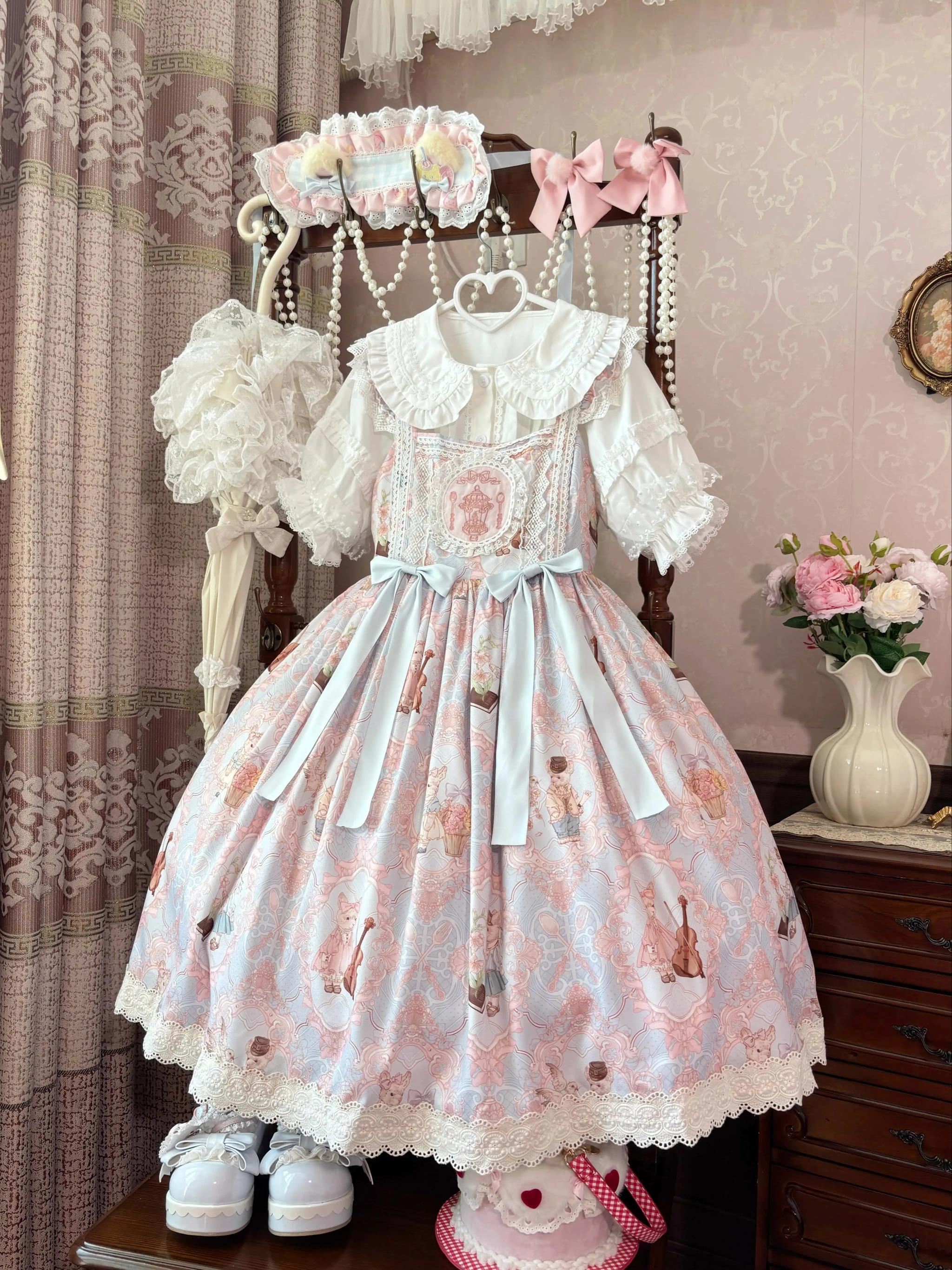 Candy Party - Printed Sweet Lolita JSK, Peter Pan Collar Shirt - image 10