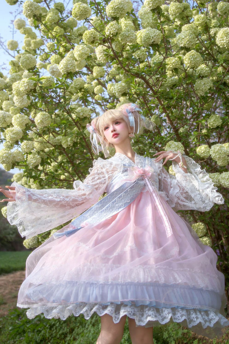 Peach Blossoms in Spring Fields - Qi Lolita JSK Dress in 3 Colors - image 15