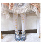 Elegant Lolita Gold Foil Printed Tights - image 10