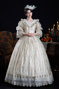 Champagne Palace Classic Victorian Lolita Puff-Sleeve Dress - image 1