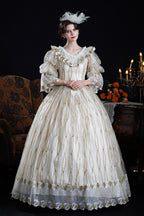 Champagne Palace Classic Victorian Lolita Puff-Sleeve Dress - image 1