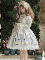 Rabbit Print OP with Detachable Striped Sleeves - image 8