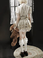 Beige Sweet Lolita Blouse and Ruffle Bubble Skirt Set - image 8