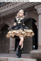 Glitter Oath - Military Lolita OP Dress with Detachable Split Tail Cloak - image 2
