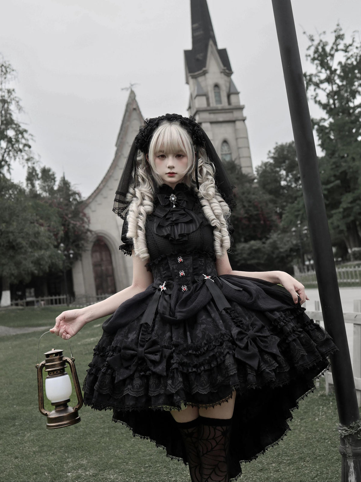 Spider Cross Knot Gothic Lolita Skirt and Blouse Set - image 3