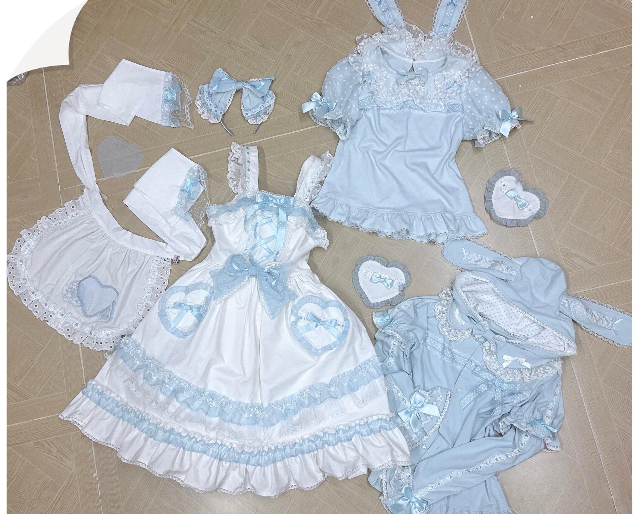 Little Dessert Chef - Old School Lolita JSK Dress, Cream-Like Ruffle and Accessories - image 7