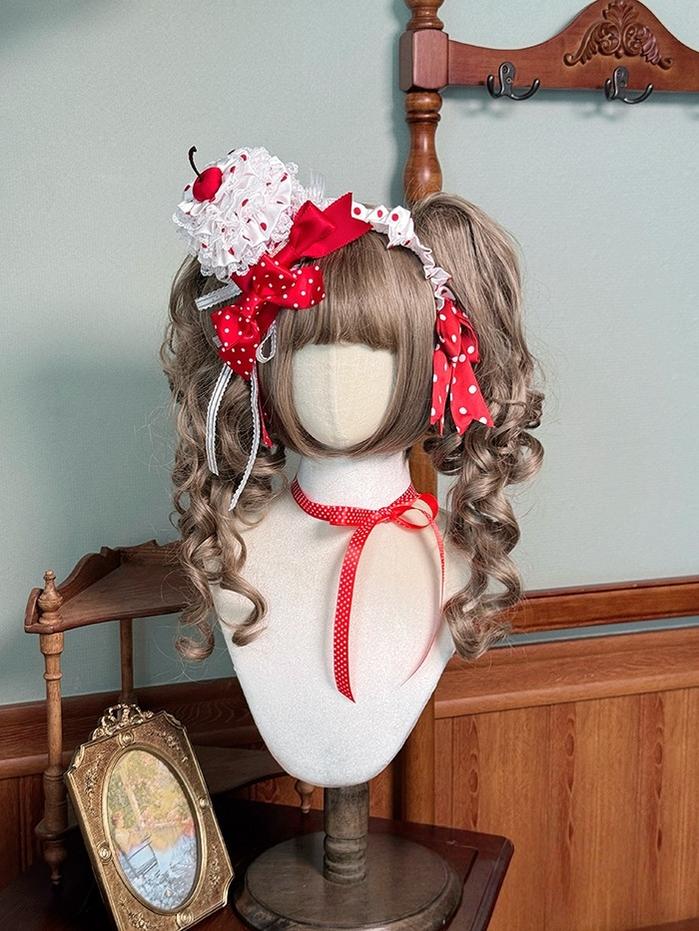 Bite The Cake - Sweet Lolita Accessories, Red & White Polka Dots - image 7