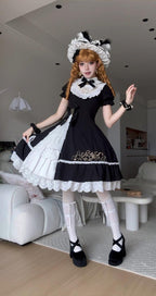Sewing Magic Cat - Classic Lolita Six-Panel OP Dress with Embroidery and Accessories - image 13