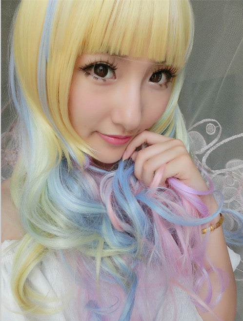 Japanese Gradient Rainbow Color Lolita Wig - image 2