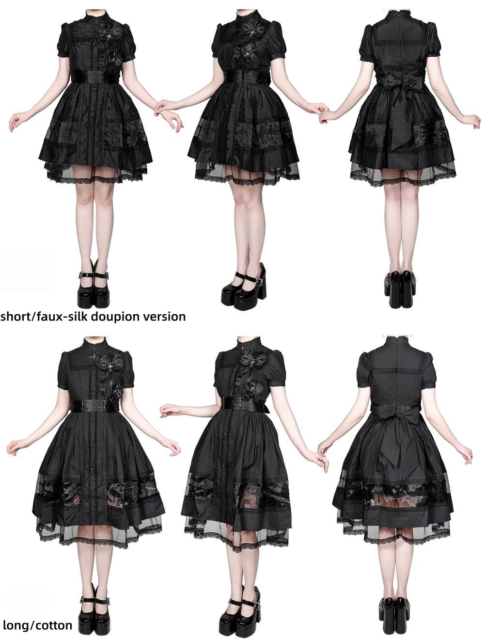 Ghost Orchid - Gothic Lolita OP Dress, Embroidered Cross - image 14