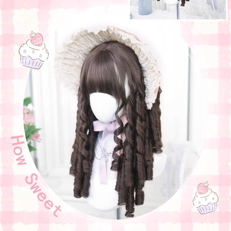Classic Brown Lolita Wig with Roman Roll - image 3