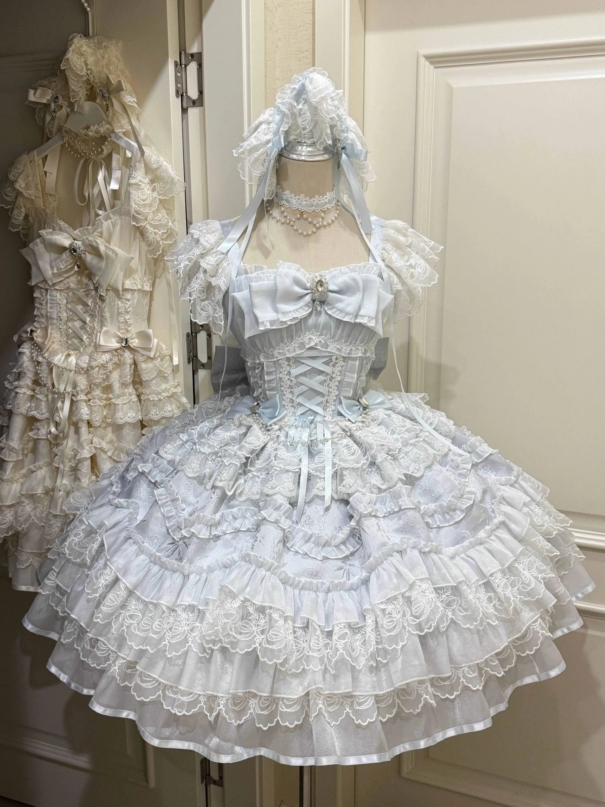 Eternal Vow - Wedding Lolita JSK, Detachable Overlay - image 4