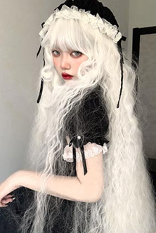 White Moonlight - Long Curly Lolita Wig - image 5