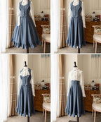 Misty Forest Elegant Vintage Lolita Fishbone Long Skirt and Vest - image 26