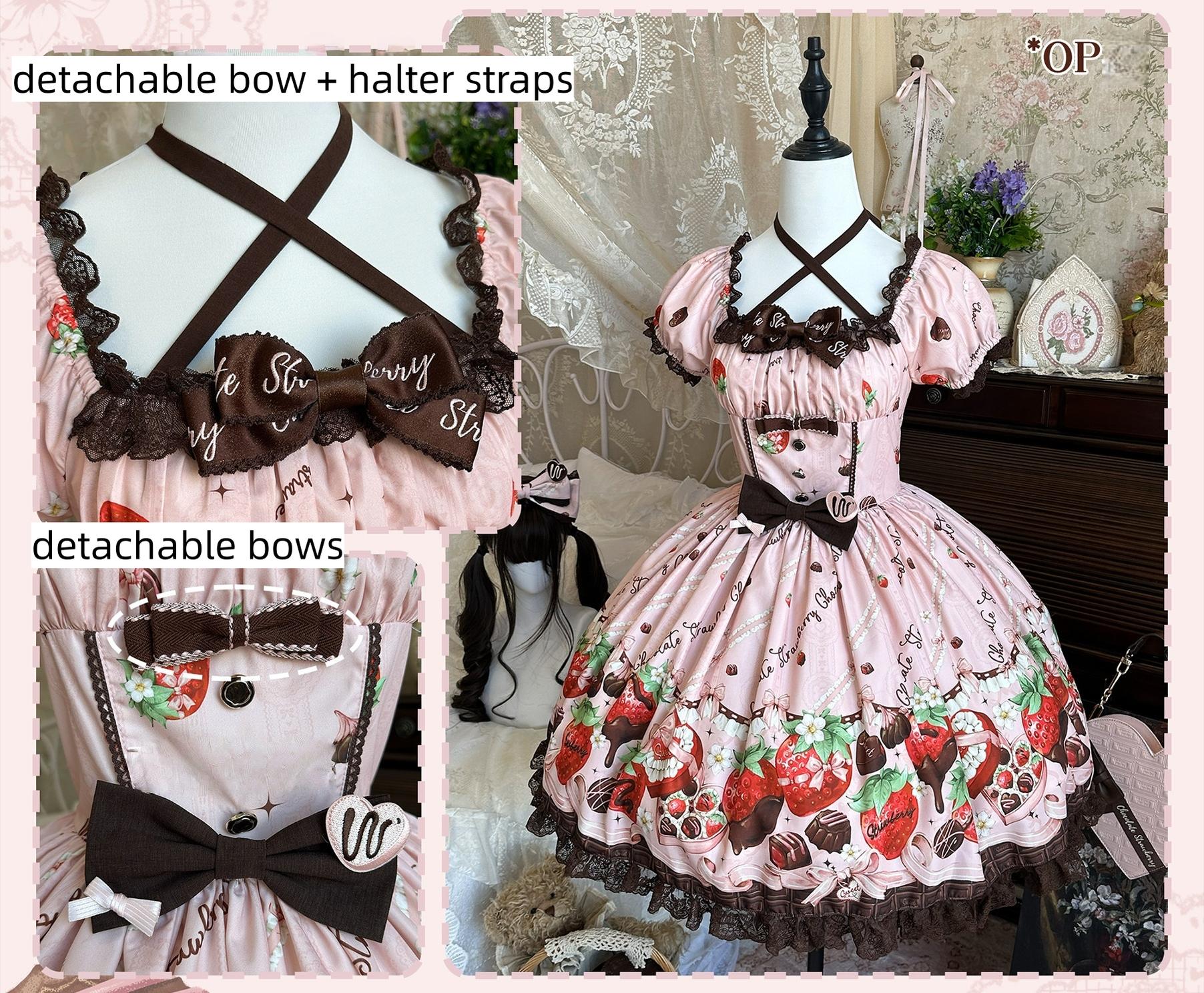 Strawberry Chocolate Lovers Sweet Lolita Embroidered Dress - image 7