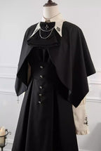 Night Raven Magic - Ouji Lolita Dress Set, Suspender Shorts & Cape - image 31