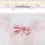 Light Pink Ruffle Puff Sleeve Top with Bow - serendipity - image 3